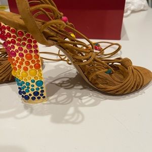 Salvatore Ferragamo gladiator suede lace up sandals , mint condition size 10